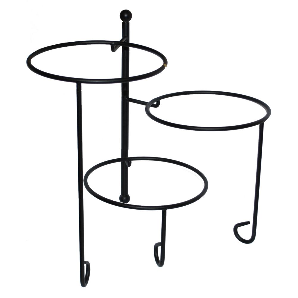 American Metalcraft 3-Tier Twisted Wrought Iron Stand w/ Curled Feet