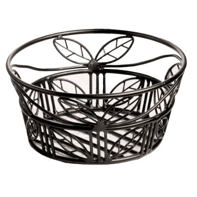 American Metalcraft Ironworks&trade; Leaf Pattern Black Wire Basket