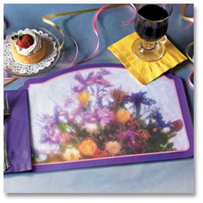 Summer Floral Print Placemat, 9-3/4" x 14"