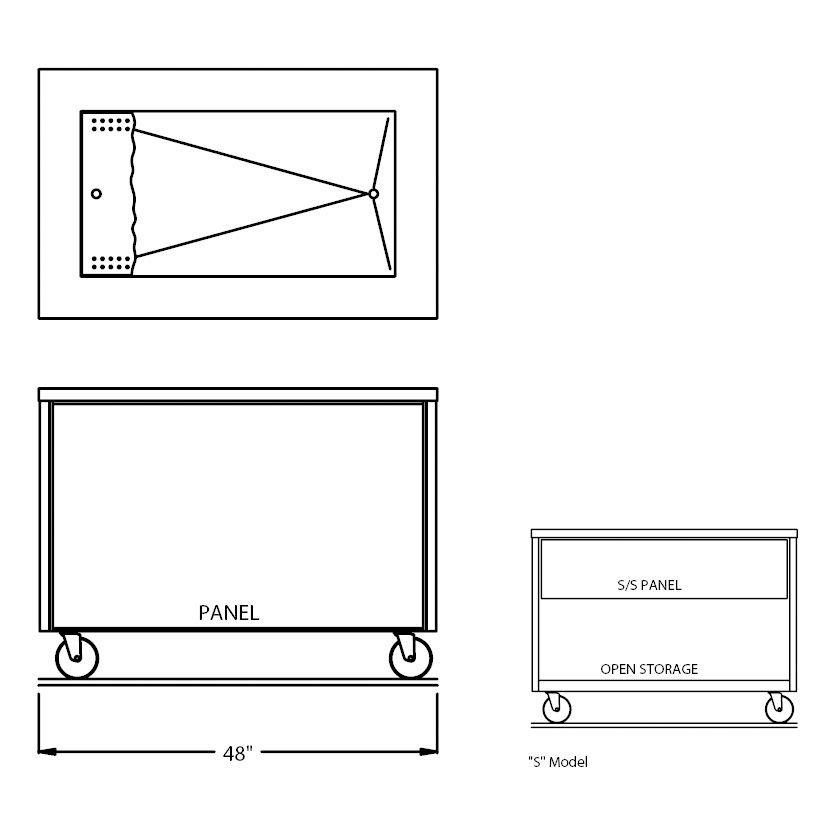 Randell&reg; 48" Open Base Iced Cold Food Table