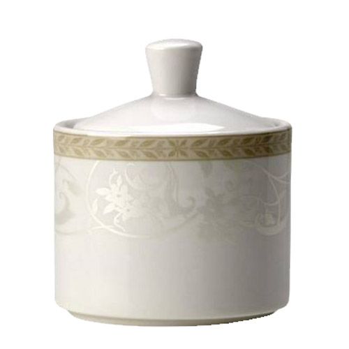 Steelite Distinction Antoinette Vogue White Sugar Bowl with Lid