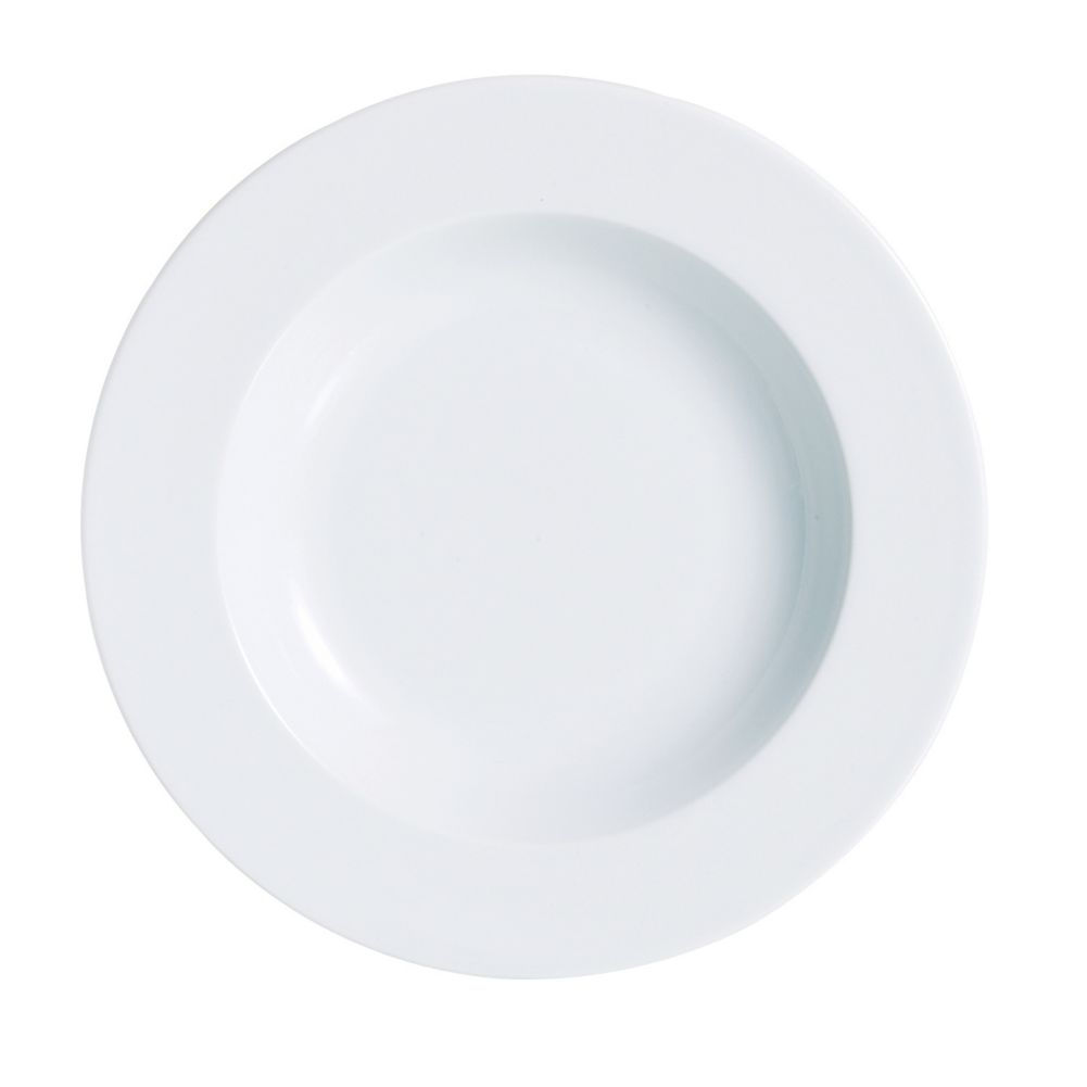 Cardinal Arcoroc Candour White Porcelain Stackable 12 Oz Soup Plate