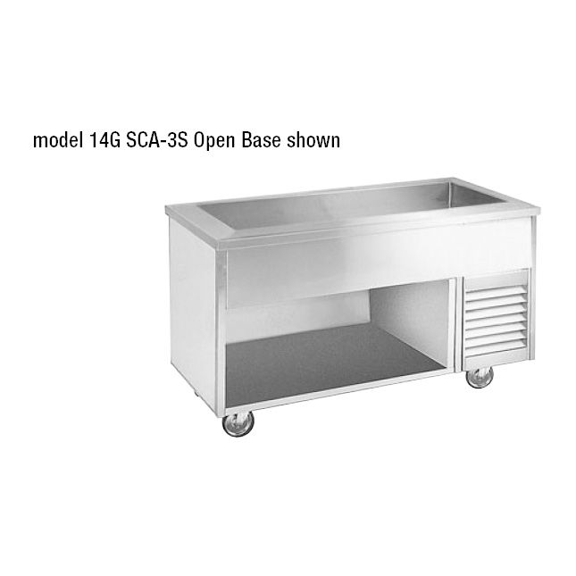 Randell&reg; Refrigerated 3 Pan Size Open Base Cold Food Table