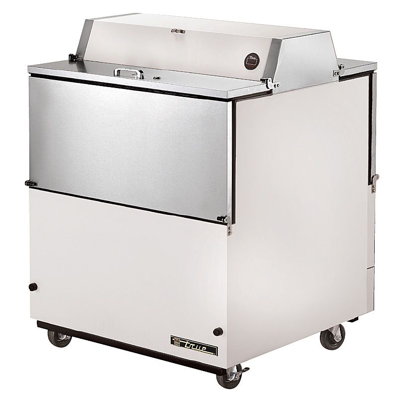 True&reg; Dual Sided White Vinyl and S/S 13.8 Cu Ft Milk Cooler