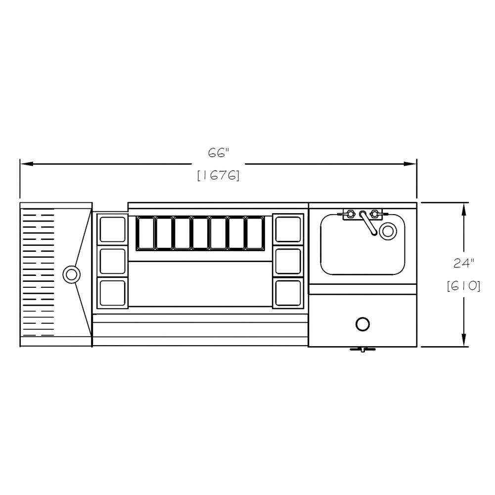 Perlick&reg; 66 X 24 Cocktail Station w/ Ice Chest and Blender