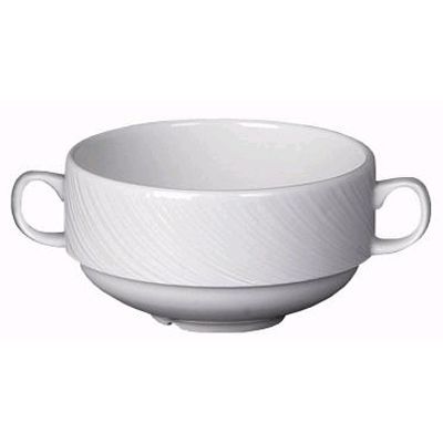 Steelite Distinction Spyro White Handled Stackable 10 Oz. Soup Cup