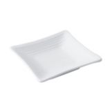 Bon Chef White Sandstone Square 6" Footed Ribbed Platter