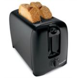 Proctor Silex Black 2 Slice Cool Wall Toaster w/ Auto Shutoff