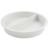 Bon Chef White Sandstone Round 8 qt Divided Food Pan