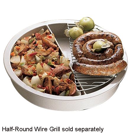 Bon Chef White Sandstone Round 8 qt Divided Food Pan