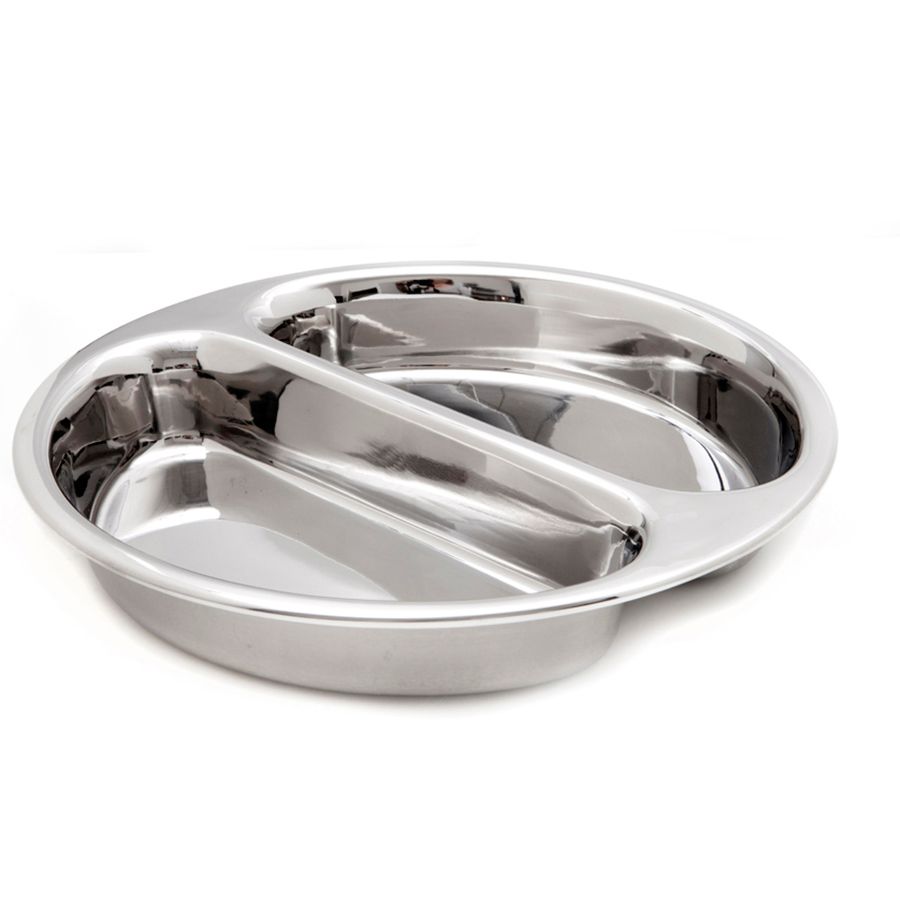 S/S Round Divided Food Pan, 2 gal