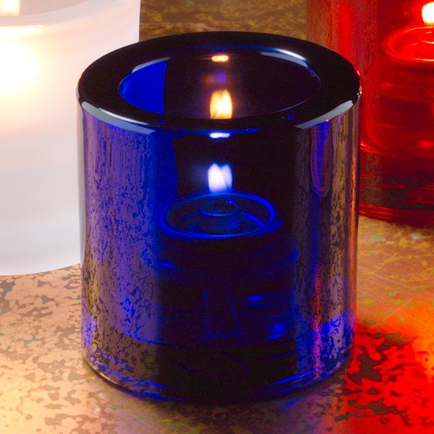 Hollowick&reg; Cobalt Blue Thick Glass Tealight Lamp