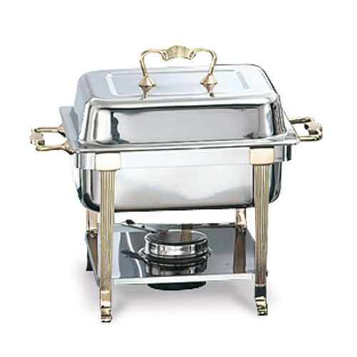 Classic Half Size S/S Brass Trim Chafer, 4.1 Qt