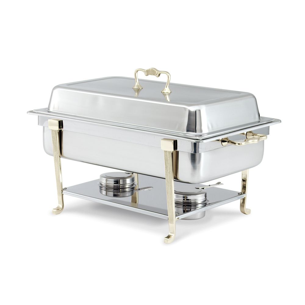 Classic Full Size S/S Brass Trim Chafer, 9 Qt