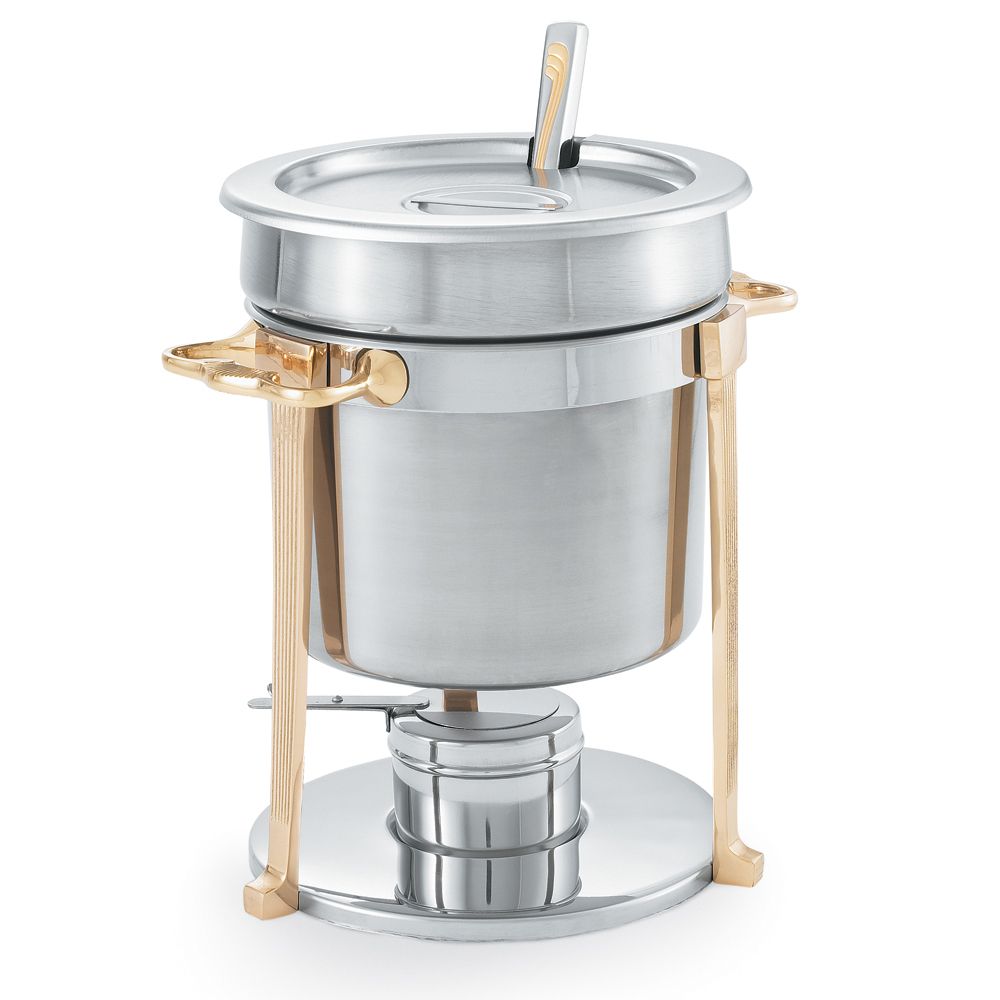 Vollrath Classic S/S Brass Trim 7.25 Qt Soup Marmite