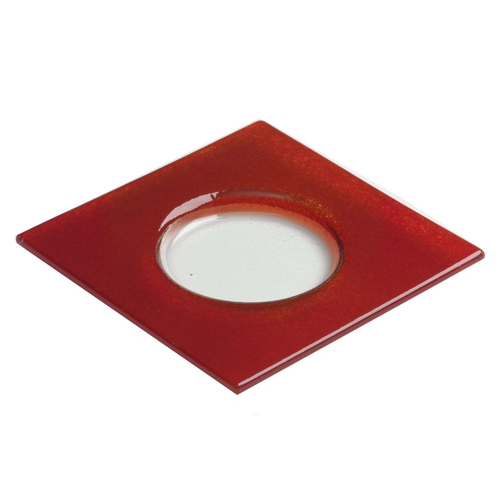 Steelite Creations Red Glass 6&frac12;" Square Halo Plate