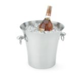Fluted S/S Wine Bucket w/ Handles, 9-7/16" Diam x 8-3/4" H