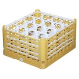 Full Size Tall Plus 16-Compartment Glass Rack, Gold