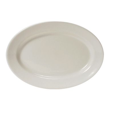 Tuxton&reg; Reno 15-3/4" x 11" Eggshell Oval Platter