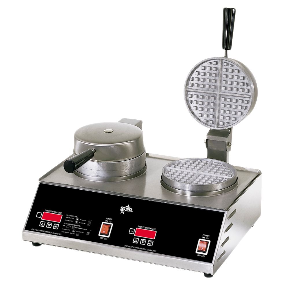 Star&reg; Mfg. 7" 2-Burner Round Belgian Waffle Baker