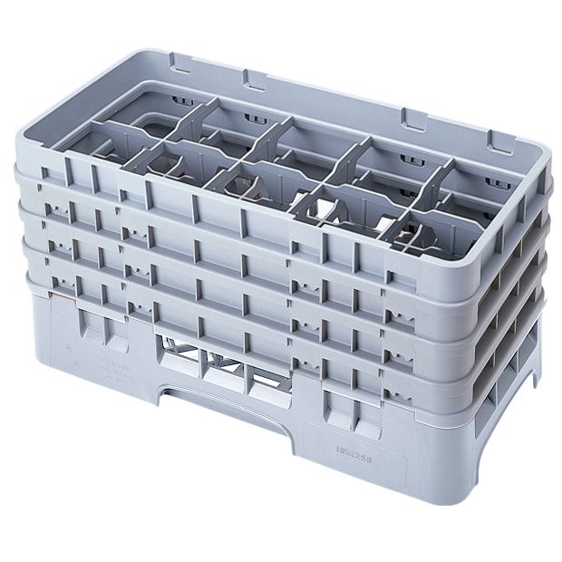 Cambro Camrack&reg; Soft Gray Half Size 10-Compt Glass Rack