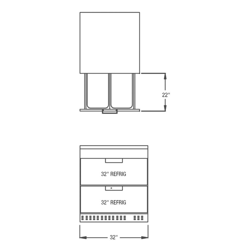 Randell&reg; Undercounter 2 Drawer Worktop Freezer