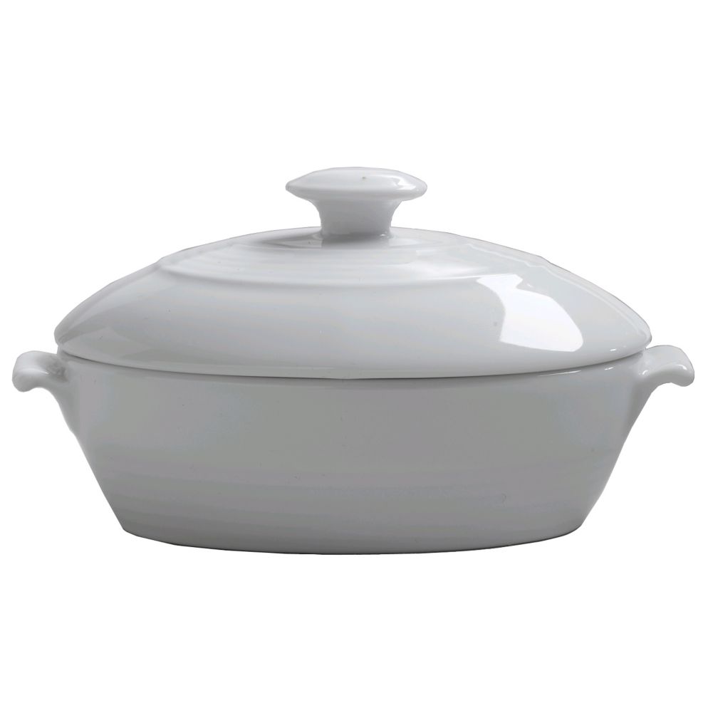 Steelite Rene Ozorio Aura Gourmet Large 7.5 Oz Oval Bowl with Lid