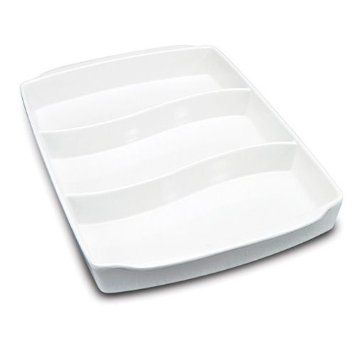 Delfin 4.5 Qt. White Three-Compartment Divide Bowl