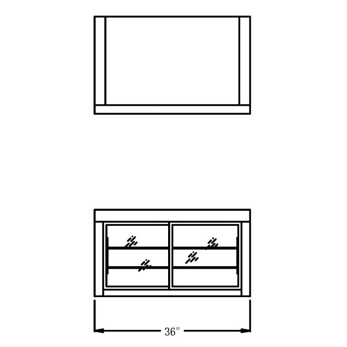 Randell&reg; Non Refrigerated 36" Wall Mount Display Case
