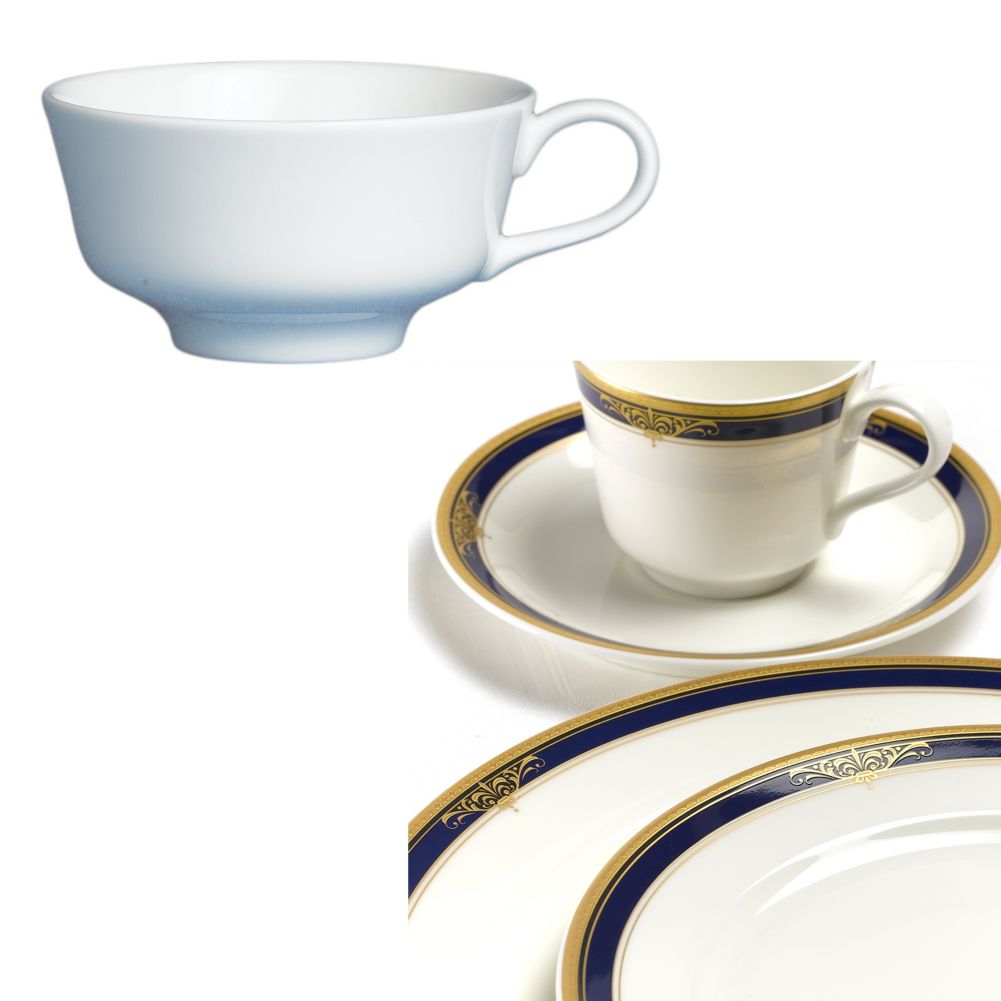 Steelite Royal Court Gold Pia Blue 5 Oz Tea Cup