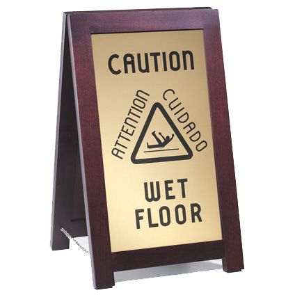 Cal-Mil&reg; 12" x 4" x 20" Wood Frame Wet Floor Sign
