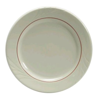 Tuxton&reg; Monterey 9" Round Eggshell Plate With Berry Band