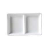 Vertex&reg; Ventana Collection White Sauce Dish w/ 2 Compartments