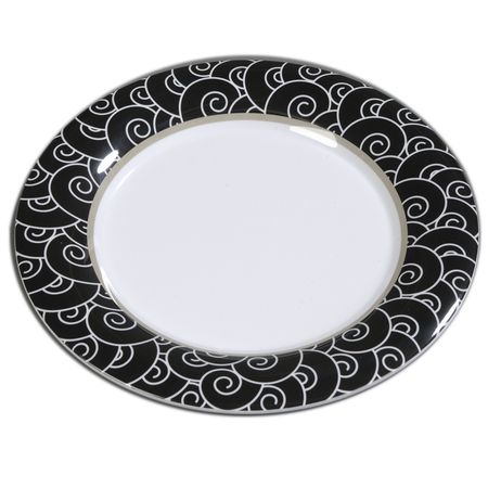 Carlisle Durus&reg; Wide Rim  Black Waves Plate