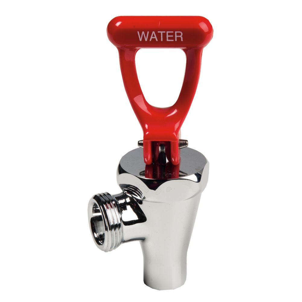 BUNN&reg; Self-Closing Chrome Faucet with Red Handle