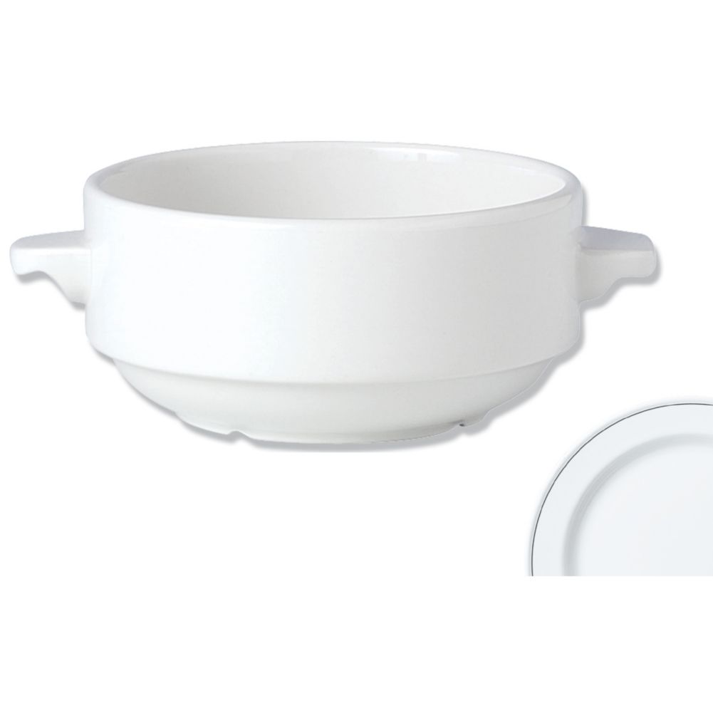 Steelite Performance Simplicity Black Line 10 Oz Soup Cup w/ Handles