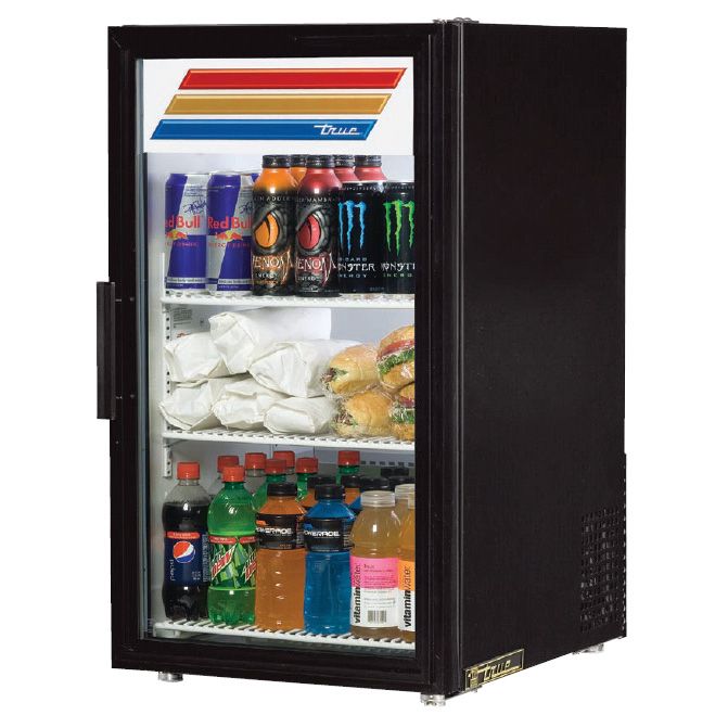 True&reg; Black Glass Swing Door Countertop Refrigerator, 5.7 Cubic Ft