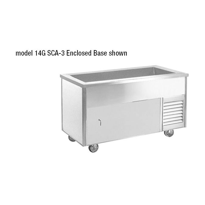 Randell&reg; Refrigerated 3 Pan Size Enclosed Base Cold Food Table