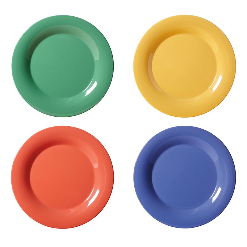 G.E.T. Diamond Mardi Gras&trade; Mixed Color Wide Rim Melamine Plate
