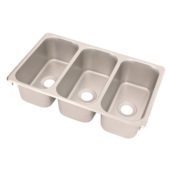 Polar Ware S/S Sink Triple Bowl Vending Cart Sink