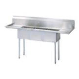 Turbo Air S/S 3-Compartment Sink 2 Drainboards