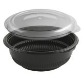 Anchor Packaging Black 12 Oz. Incredi-Bowl Combo Pack w/ Clear Lid