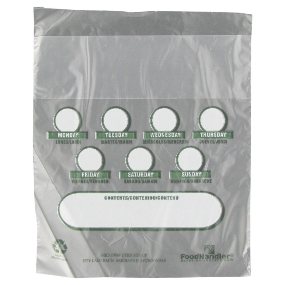 Food Handler 6&frac12; x 7" Bag w/ Days of Week Printed