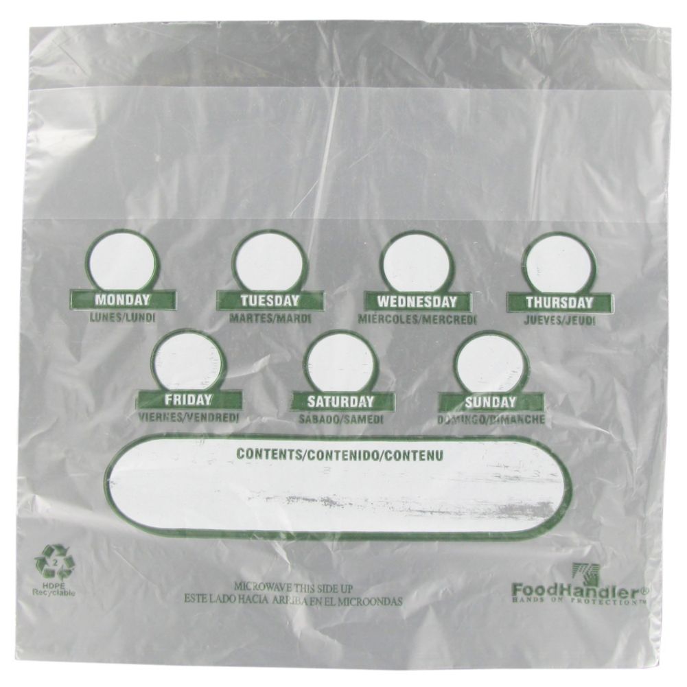 Food Handler 10 x 8&frac12;" Bag w/ Days of Week Printed