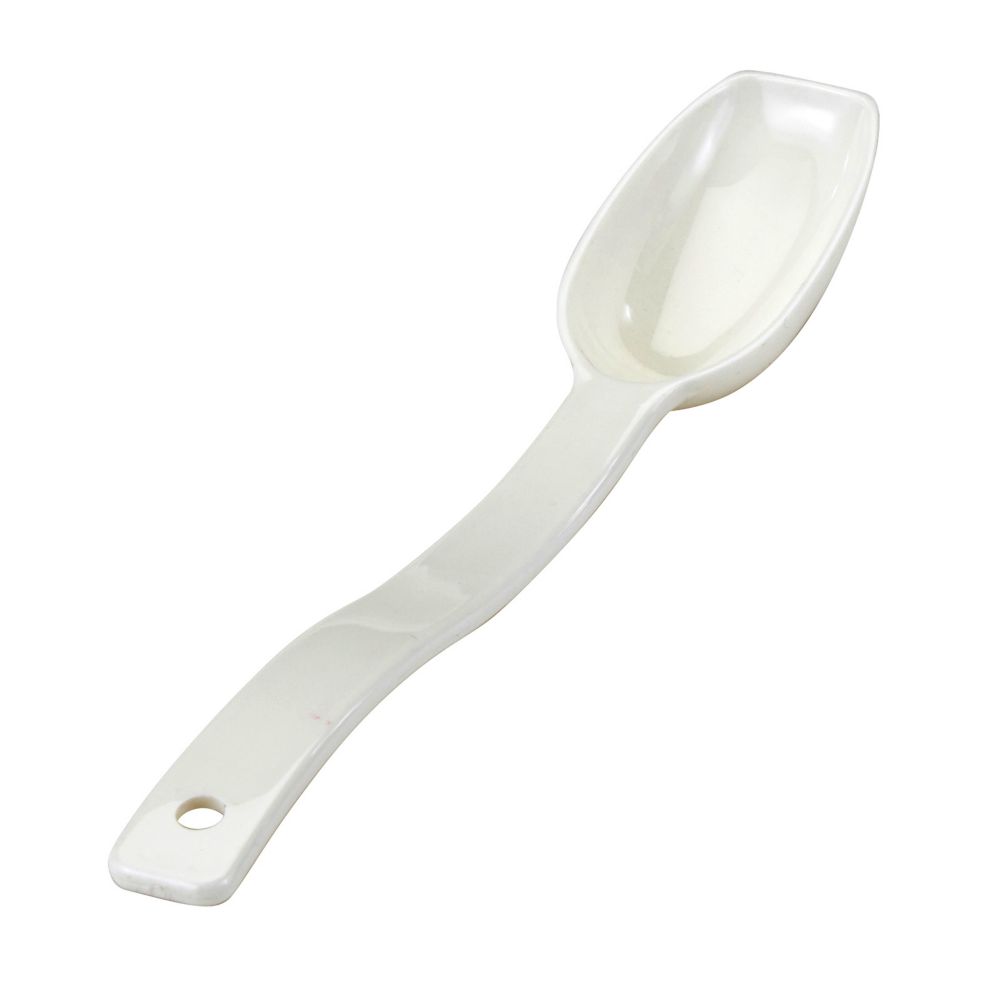 Cambro&reg; White 8" Camwear&reg; High Heat Solid Deli Spoon