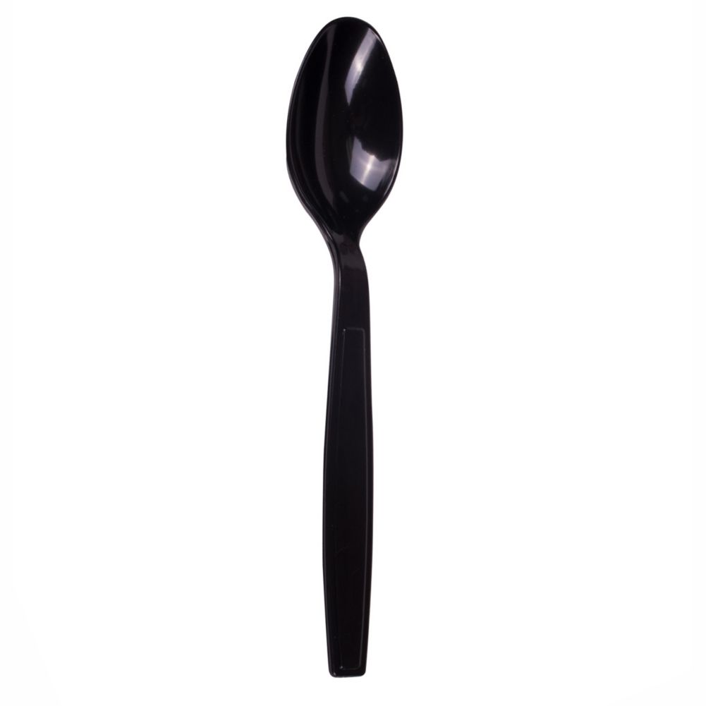 Georgia Pacific Dixie&reg; Full Size Heavy Duty Black Plastic Teaspoon