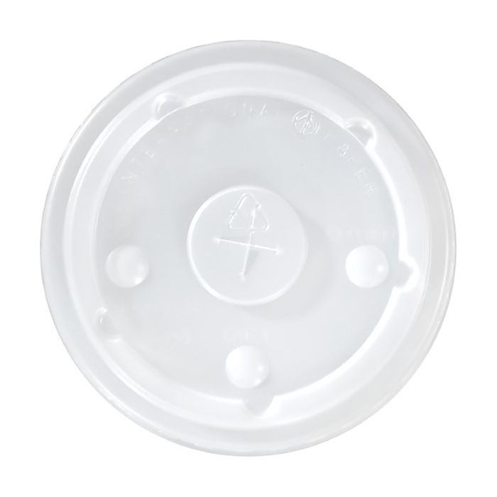 International Paper Polystyrene Lid f/ 12-24 Oz Cold Cup w/ Straw Slot