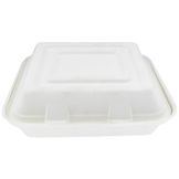 Stalk Market Compostable 3-Compartment Hinged To Go Container