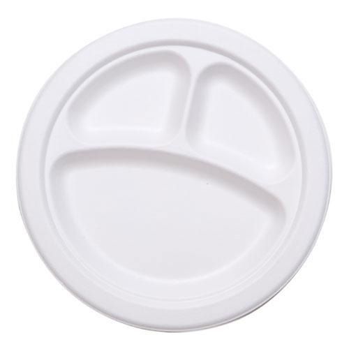 Stalk Market Compostable 10" 3-Compartment Plate