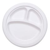 Stalk Market Compostable 10" 3-Compartment Plate